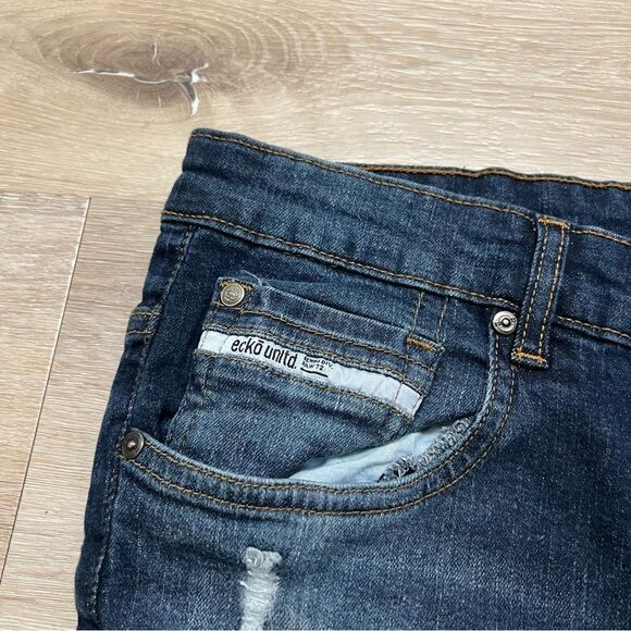 Ecko Unltd Men's Skinny Fit Denim Jeans Size 38 x 32 Distressed Moto - Picture 7 of 15